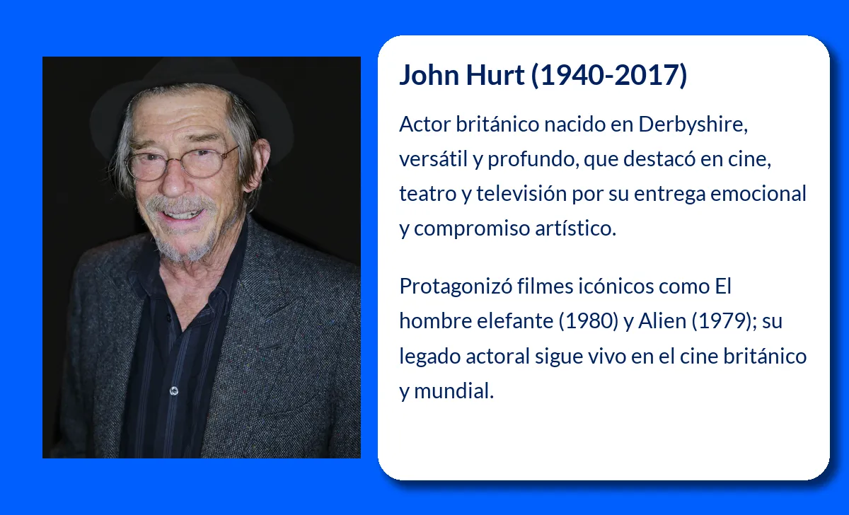 John Hurt. El actor británico que cautivó al cine con su versatilidad y profundidad interpretativa