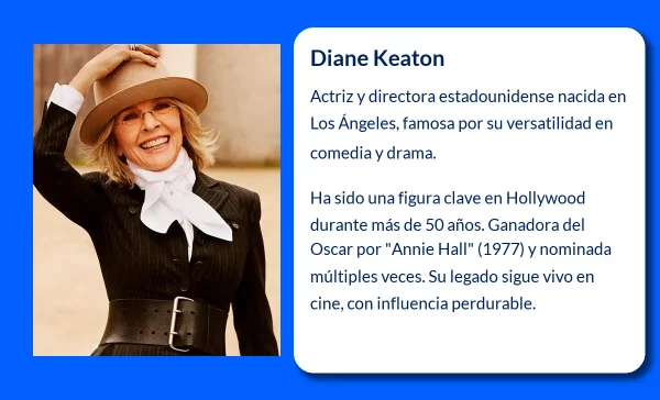 Diane Keaton (1946-VVVV): La Inconfundible Actriz que Conquistó Hollywood