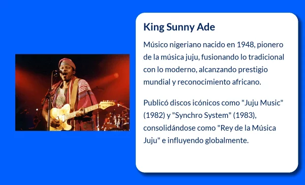 King Sunny Ade (1948-VVVV): El Rey de la Música Juju que Conquistó el Mundo