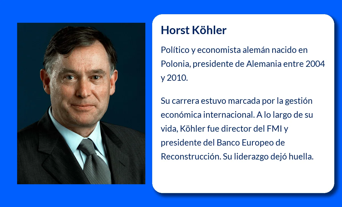 Horst Köhler (1943-VVVV): El político alemán que presidió la República Federal de Alemania