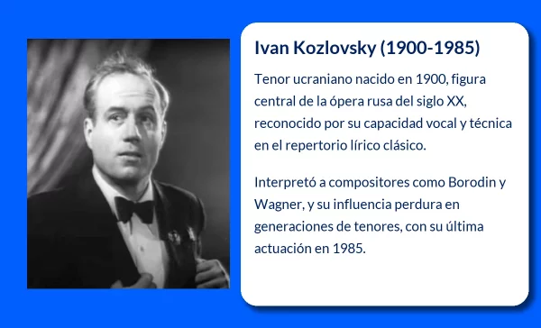 Ivan Kozlovsky (1900-VVVV). El tenor ucraniano que dominó la ópera rusa del siglo XX
