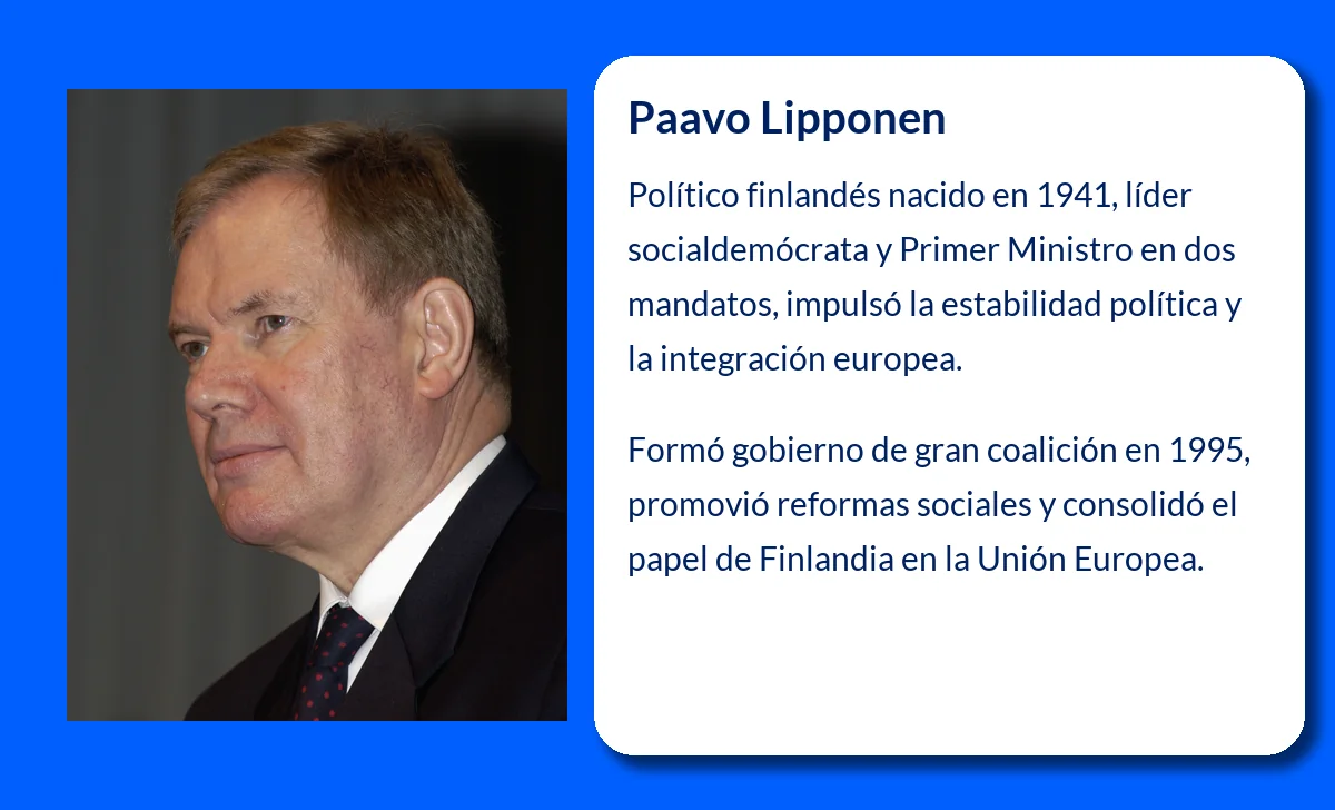 Paavo Lipponen (1941-VVVV). El arquitecto de la gran coalición finlandesa y su legado político