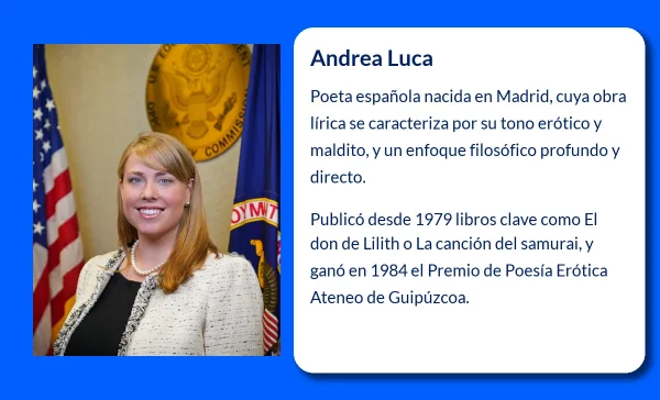 Andrea Luca. La poeta española que explora la lírica erótica y el malditismo en sus obras