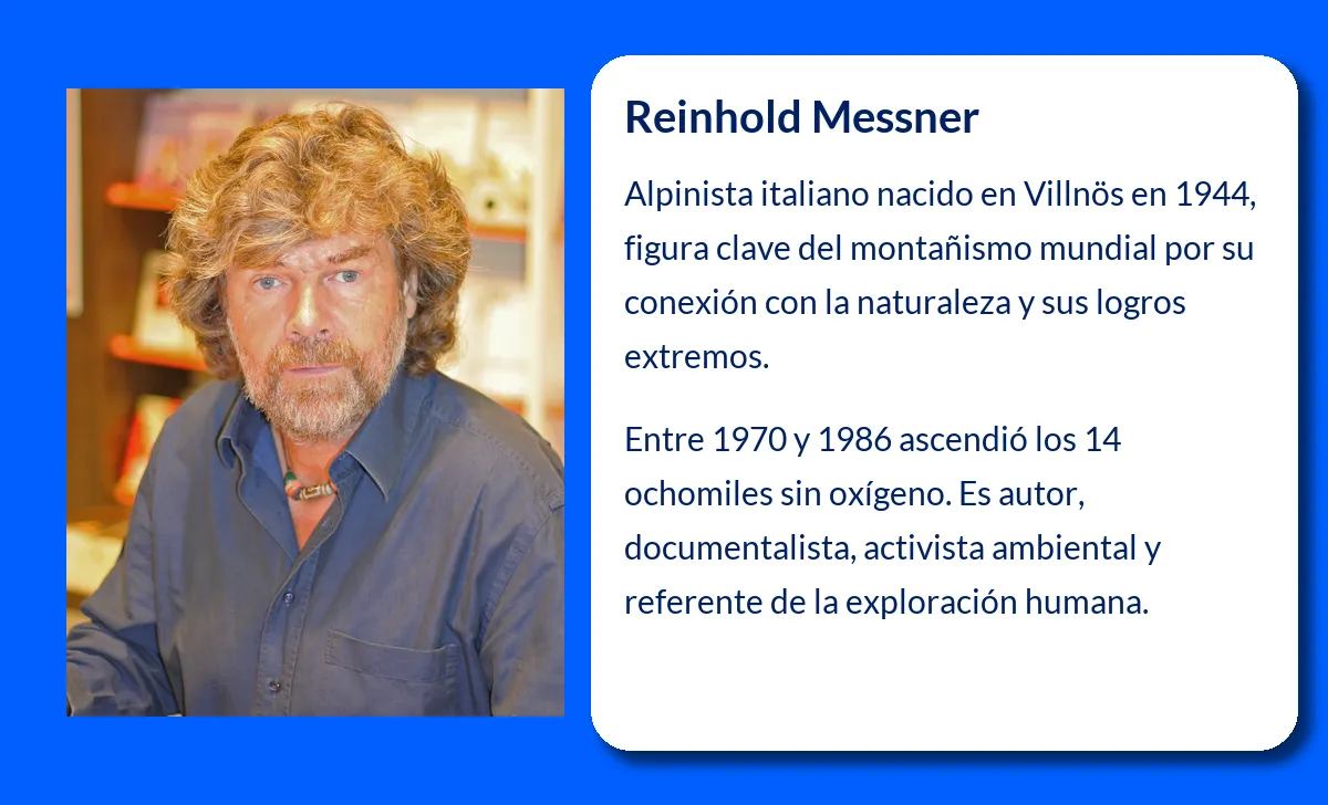 Reinhold Messner. El alpinista italiano que conquistó los 14 ochomiles