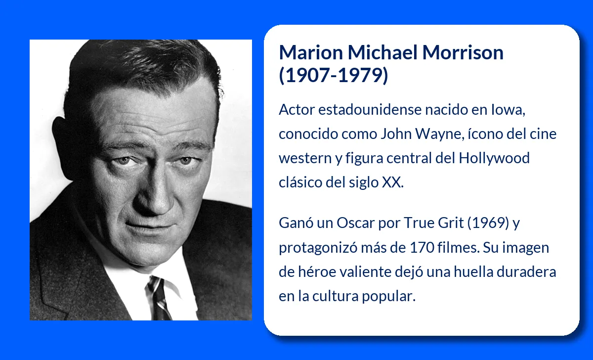 Marion Michael Morrison. El icónico actor conocido como John Wayne