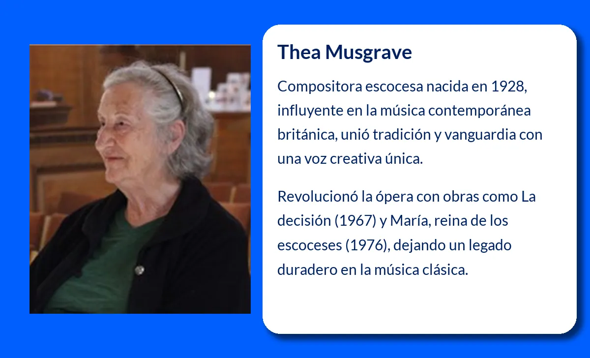 Thea Musgrave. La compositora británica que transformó la ópera y la música contemporánea