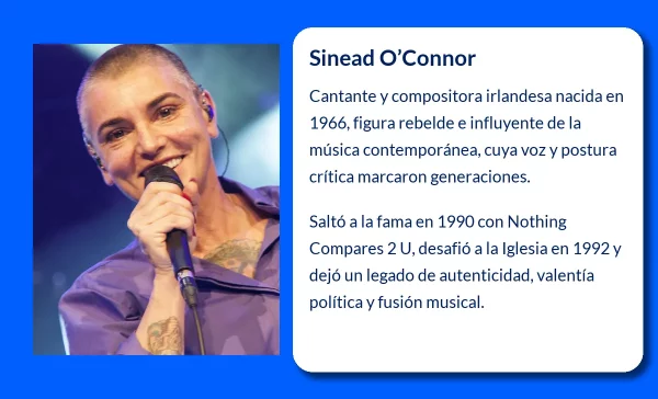 Sinead O'Connor. La voz rebelde de Irlanda que marcó generaciones