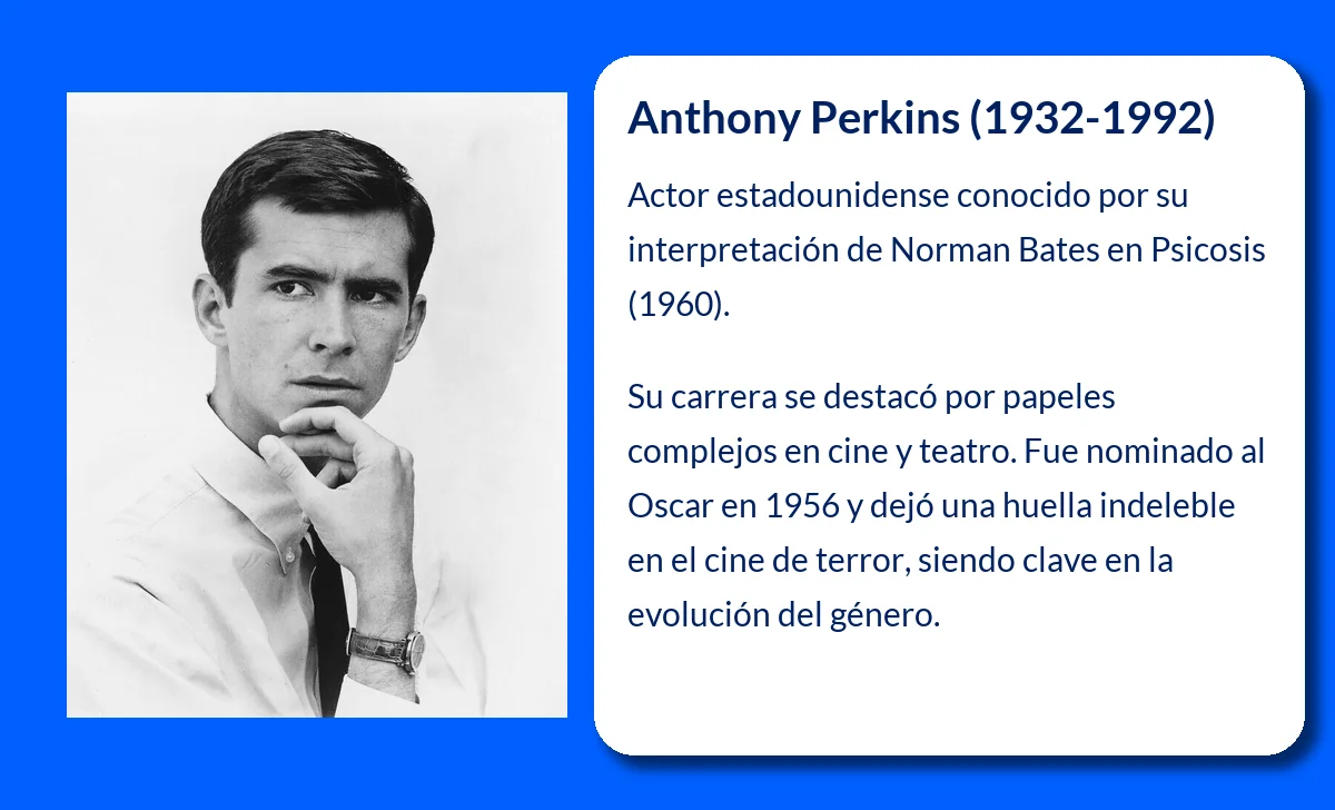 Anthony Perkins (1932-1992). El actor que definió el terror psicológico con Psicosis.