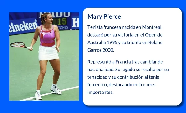 Mary Pierce (1975-VVVV): La tenista francesa que conquistó el Open de Australia