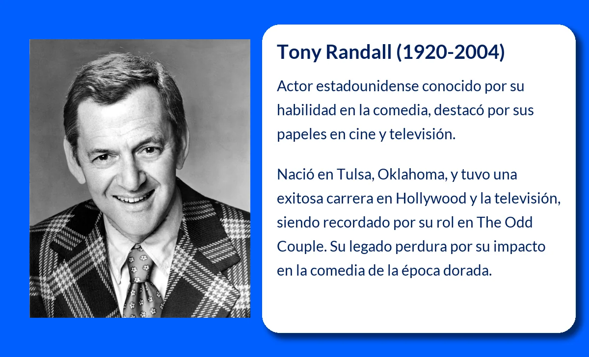 Randall, Tony (1920-2004): El talento cómico que dejó huella en cine y ...