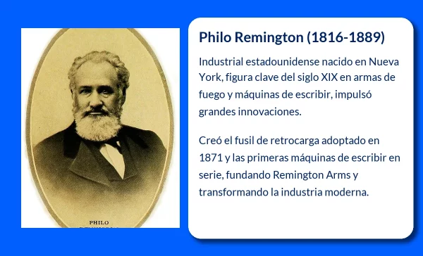 Philo Remington (1816-1889): El innovador industrial estadounidense que revolucionó las armas y la tecnología de oficina