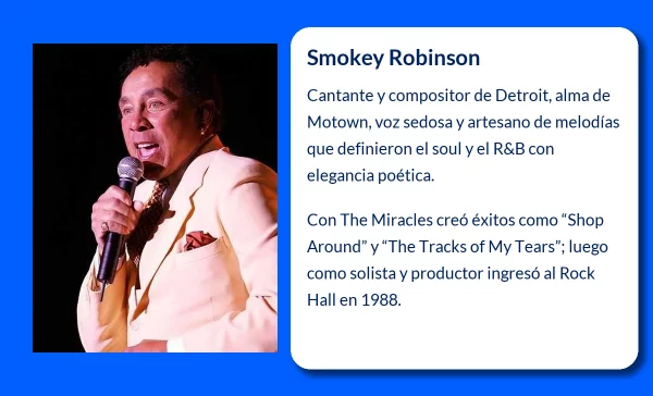 Smokey Robinson (1940-VVVV): El ícono de la música soul y R&B que dejó una huella imborrable