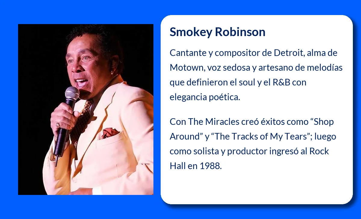 Smokey Robinson (1940-VVVV): El ícono de la música soul y R&B que dejó una huella imborrable