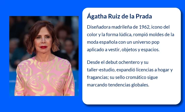Ágatha Ruiz de la Prada (1962-VVVV): La diseñadora que revolucionó la moda con su explosión de color y creatividad