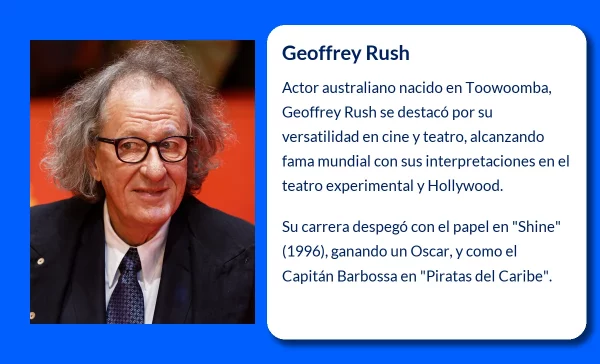 Geoffrey Rush (1952-VVVV): El actor australiano que conquistó Hollywood