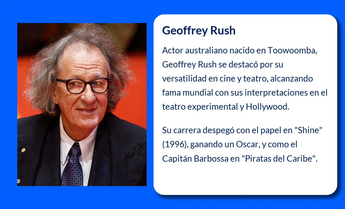 Geoffrey Rush (1952-VVVV): El actor australiano que conquistó Hollywood