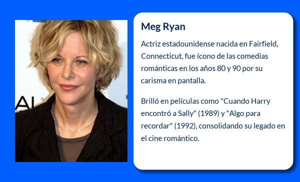 Meg Ryan (1961-VVVV). La actriz que definió la comedia romántica de los años 90
