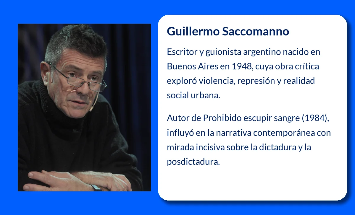 Guillermo Saccomanno (1948-VVVV). El narrador argentino que retrató la realidad social y política de su país