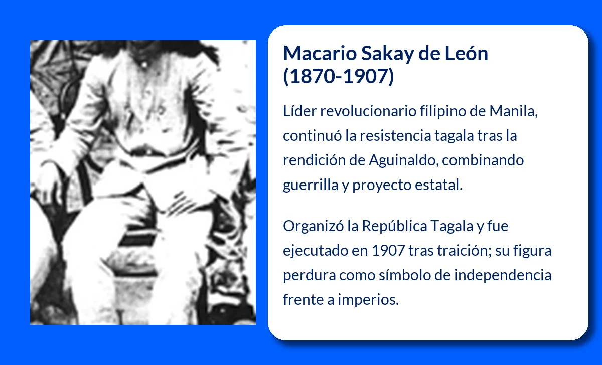 Macario Sakay de León (1870-1907). El héroe nacional filipino que desafió a Estados Unidos