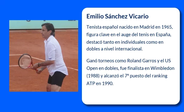 Emilio Sánchez Vicario. El tenista español que brilló en los torneos internacionales