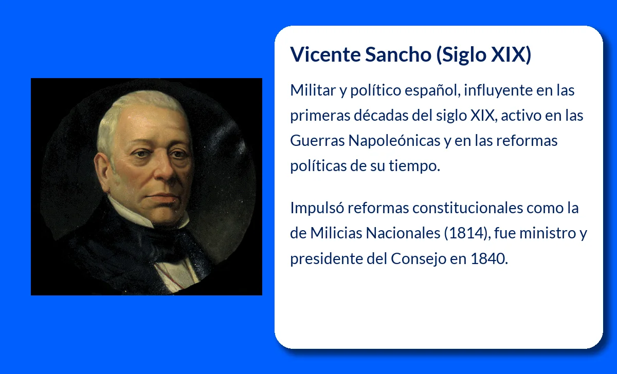 Sancho Vicente (Siglo XIX). El político y militar que dejó una huella en la historia de España