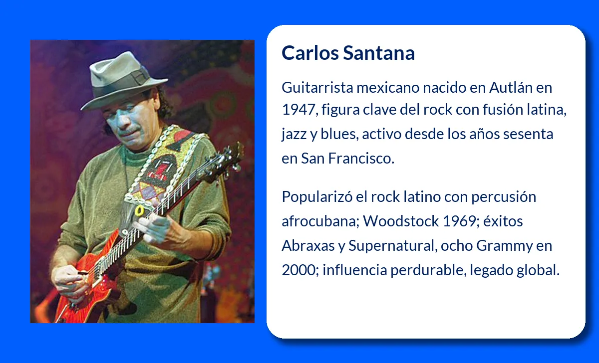 Carlos Santana. El guitarrista mexicano que revolucionó el rock con sabor latino