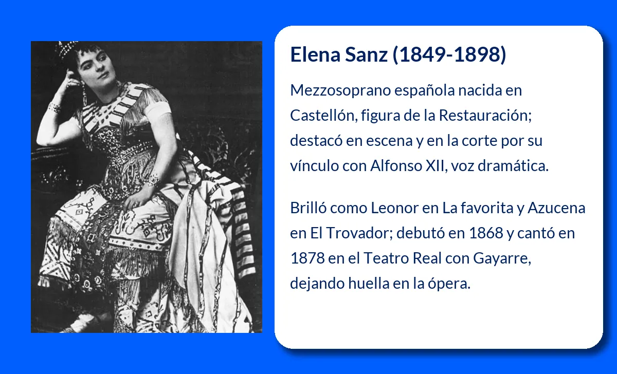 Elena Sanz. La cantante de ópera que cautivó al rey Alfonso XII