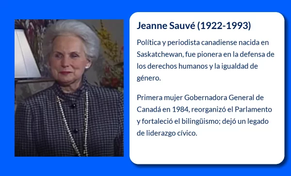 Jeanne Sauvé. La pionera en la política y el periodismo canadiense
