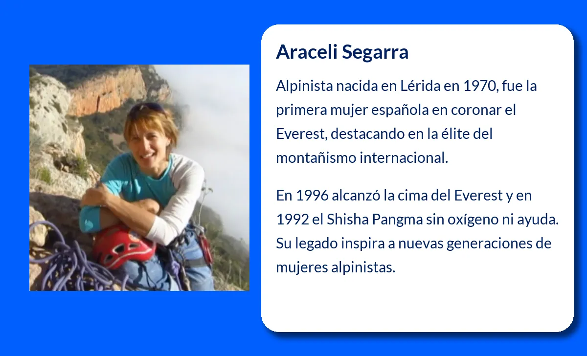 Araceli Segarra. La pionera alpinista española que conquistó el Everest