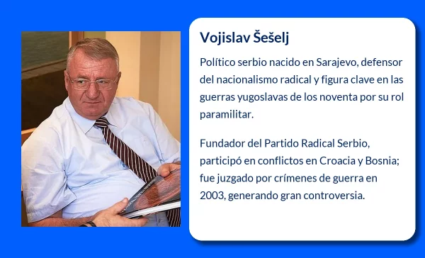 Vojislav Šešelj. El político serbio que desafió las fronteras de los Balcanes