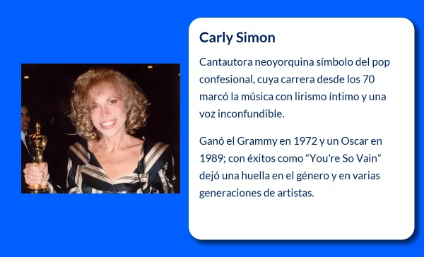 Carly Simon. La voz emblemática del pop confesional estadounidense
