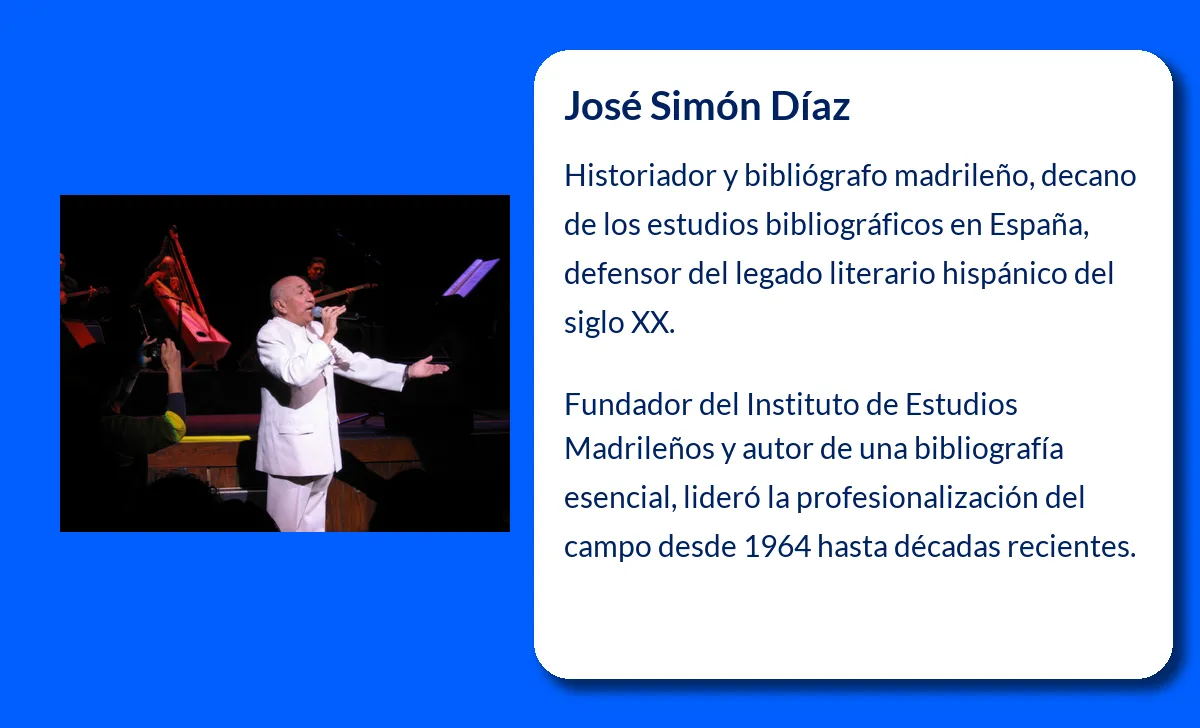 Simón Díaz. El decano de la bibliografía española y custodio del legado literario hispánico