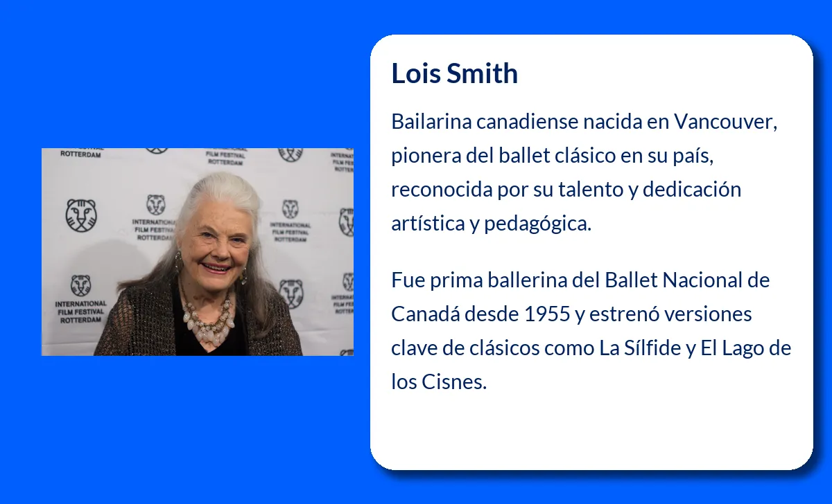 Lois Smith. La destacada bailarina canadiense que marcó la historia del ballet