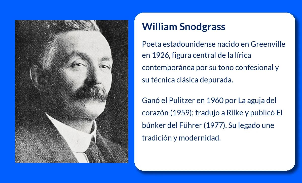 William Snodgrass. El poeta estadounidense que conquistó el Pulitzer con su primera obra