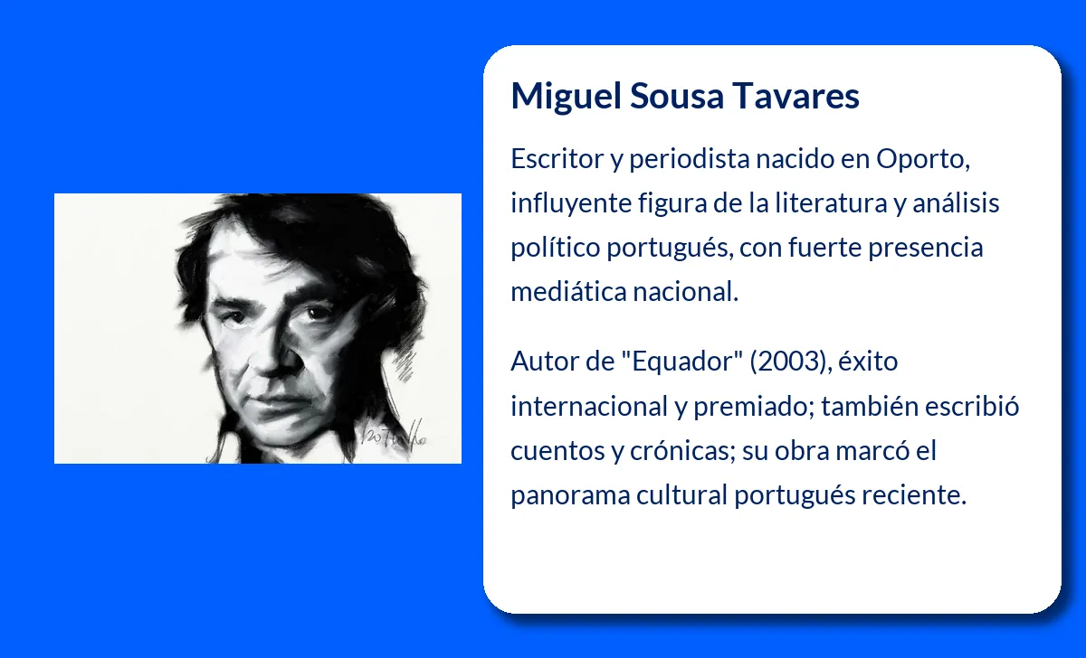 Miguel Sousa Tavares. El destacado periodista y escritor portugués que ha marcado la literatura contemporánea