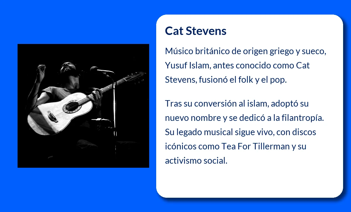 Cat Stevens (1947-VVVV): El legendario músico británico que revolucionó el folk y la música pop