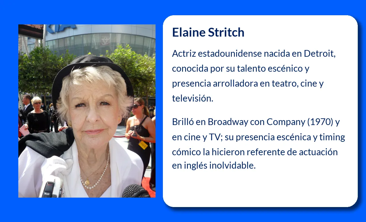 Elaine Stritch. La icónica actriz que dejó huella en Broadway y el cine