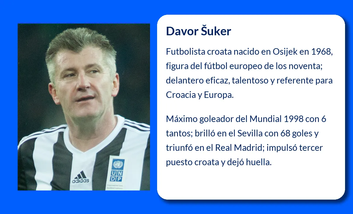 Davor Šuker. El artillero croata que conquistó el fútbol mundial