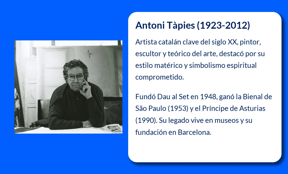 Antoni Tàpies. El maestro catalán del arte matérico y la espiritualización de la materia