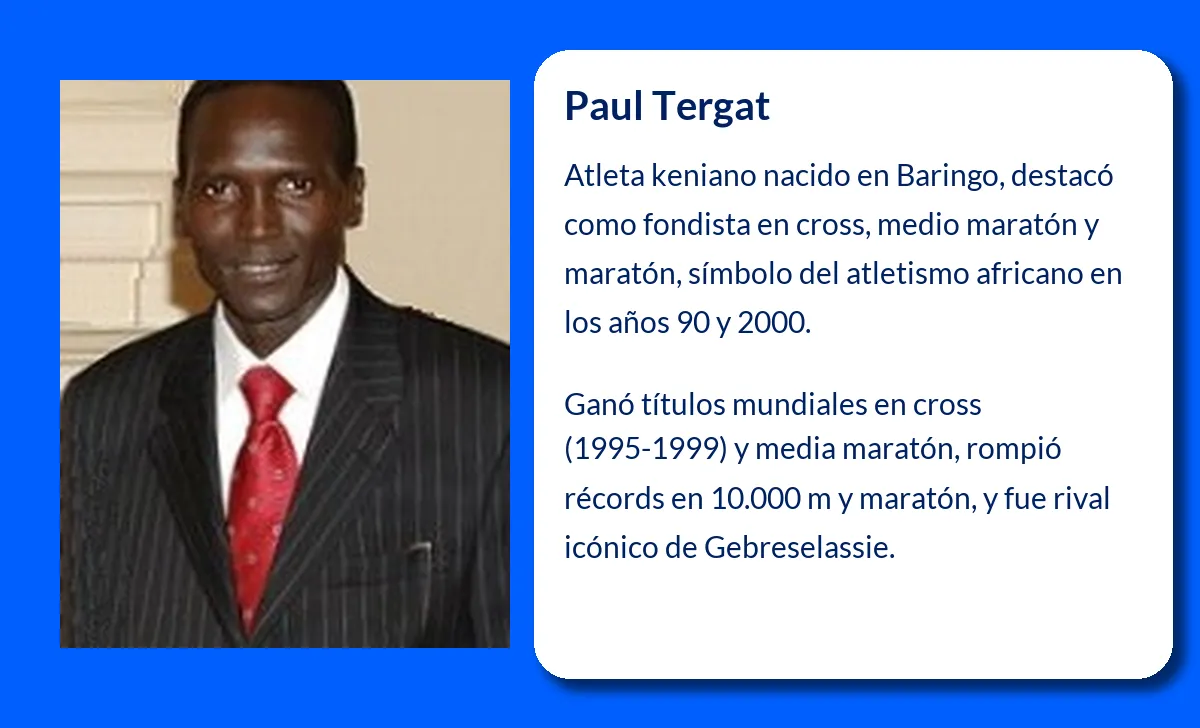 Paul Tergat. El fondista keniata que desafió récords mundiales y leyendas del atletismo