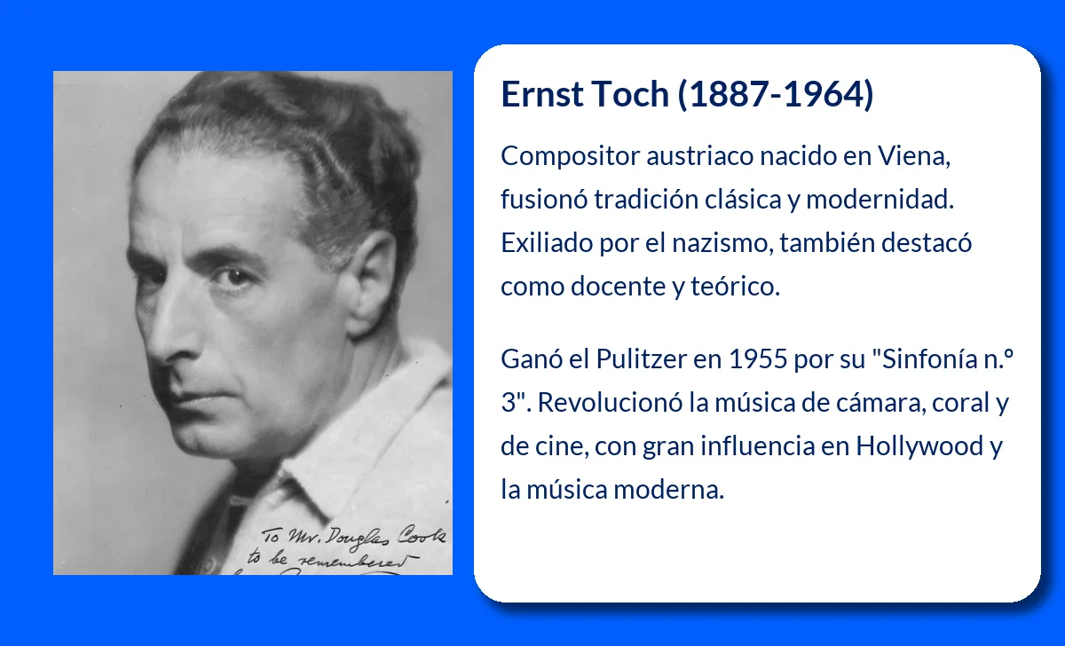 Ernst Toch. El compositor austriaco que revolucionó la música clásica y de cine
