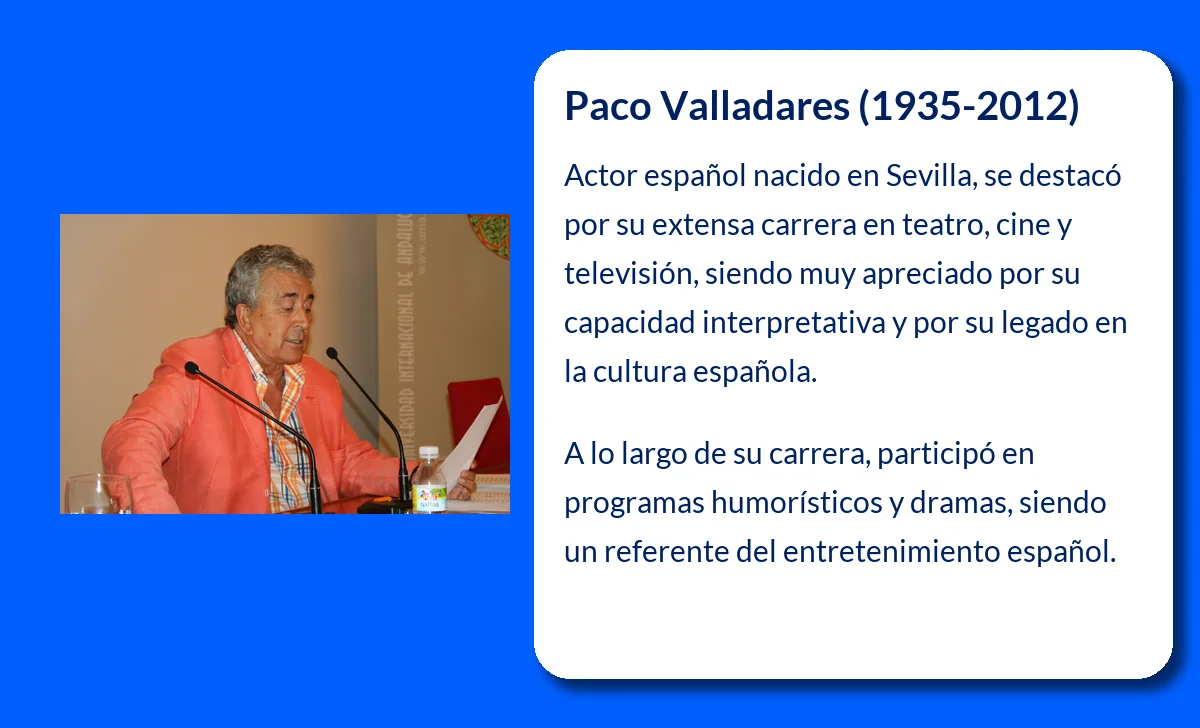 Paco Valladares (1935-2012): Un ícono del teatro y la televisión española
