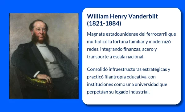 William Henry Vanderbilt (1821-1884). El magnate ferroviario que duplicó el imperio de su padre