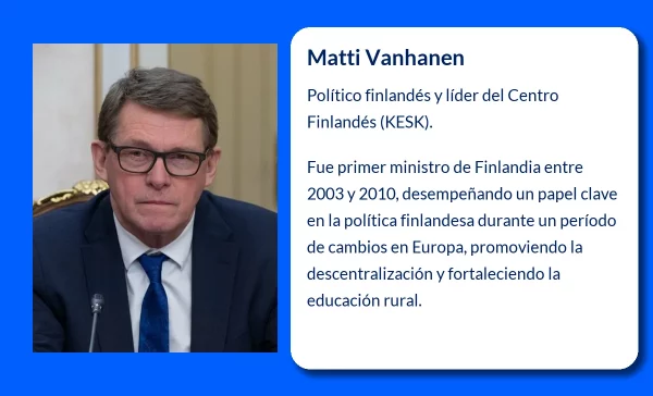 Matti Vanhanen (1955-VVVV). El estratega centrista que lideró Finlandia en tiempos de cambio