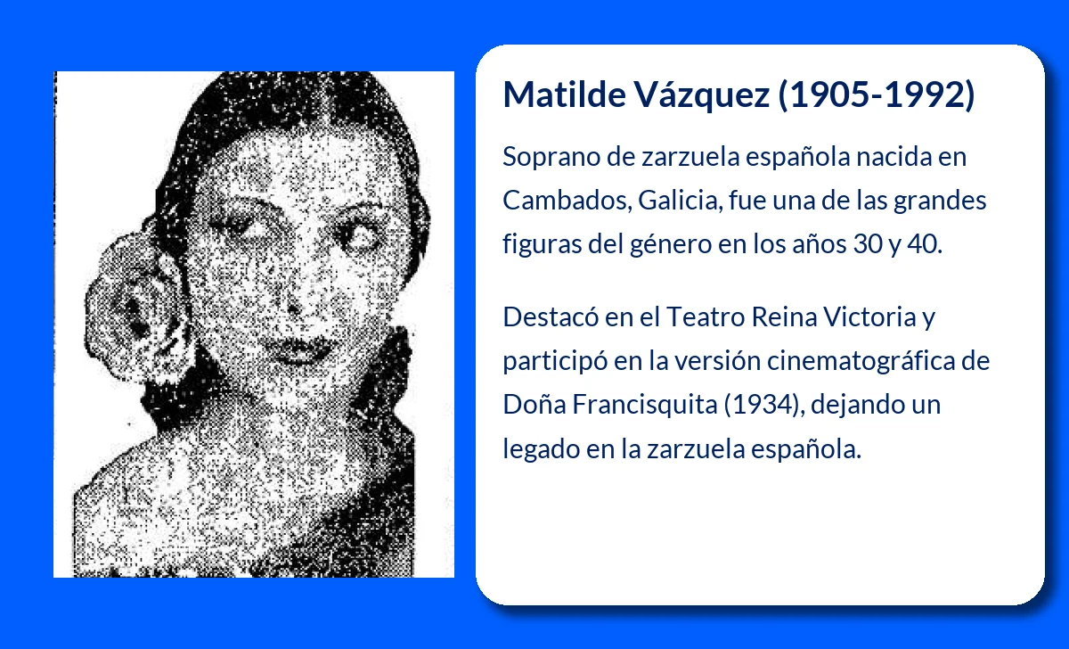 Matilde Vázquez (1905-1992). La gran diva gallega de la zarzuela en el siglo XX