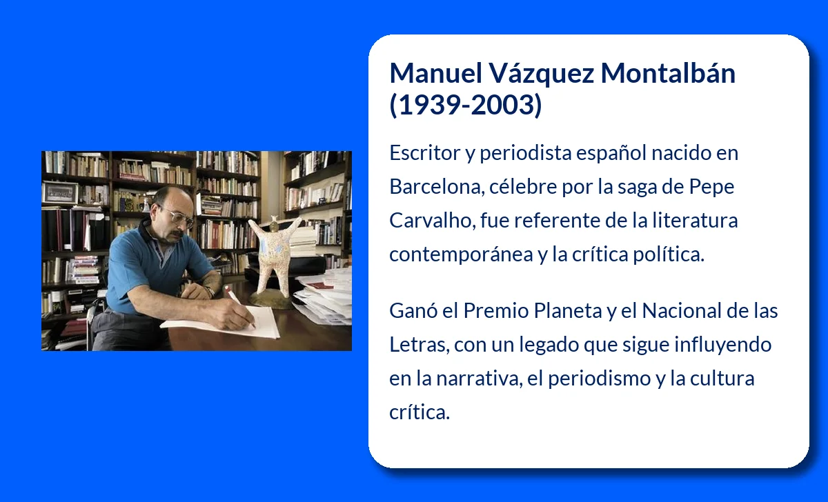 Manuel Vázquez Montalbán (1939-2003). El cronista literario que retrató la España contemporánea