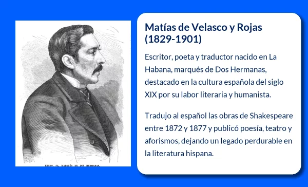 Matías de Velasco y Rojas (1829-1901). El marqués poeta y traductor que acercó a Shakespeare al público español