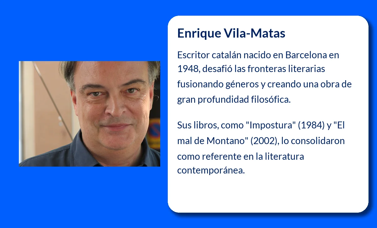 Enrique Vila-Matas (1948-VVVV): El escritor catalán que desafió las fronteras literarias