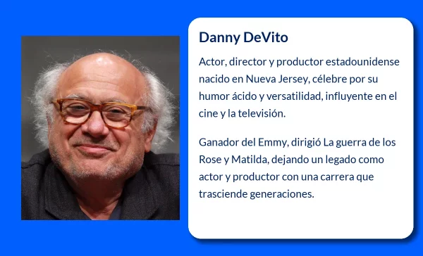 Danny DeVito (1944-VVVV). El carismático actor y director que revolucionó la comedia negra en Hollywood