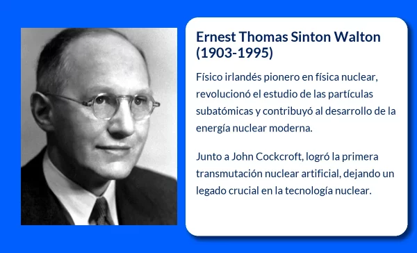 Ernest Thomas Sinton Walton (1903-1995). El físico que desató la era de la energía nuclear